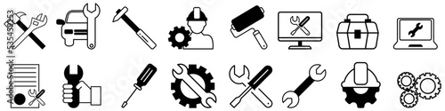 Repair icon vector set. tool illustration sign collection. Service center symbol.