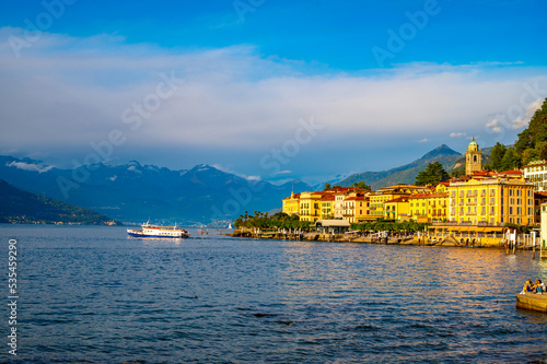 The town of Bellagio  on Lake Como  photographed on a summer day. 