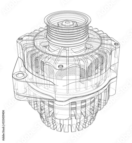 Car generator. Vector