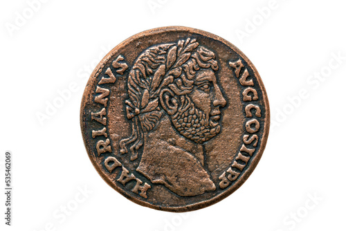 Foto Roman Sestertius Replica Coin of Roman Emperor Hadrian 117-138 AD portrait obver
