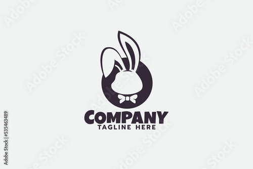 simple bunny logo with cute bunny head as the icon.