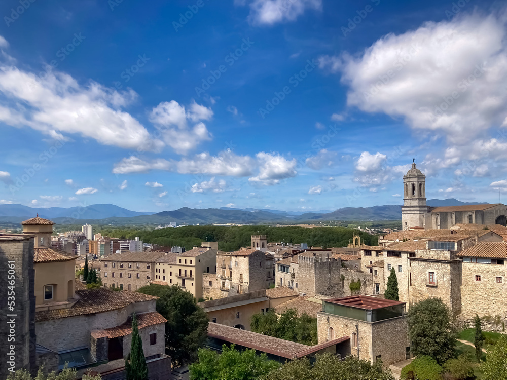 View of Girona from the top of the fortress wall