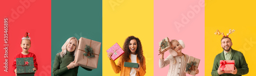 Different happy people with...
