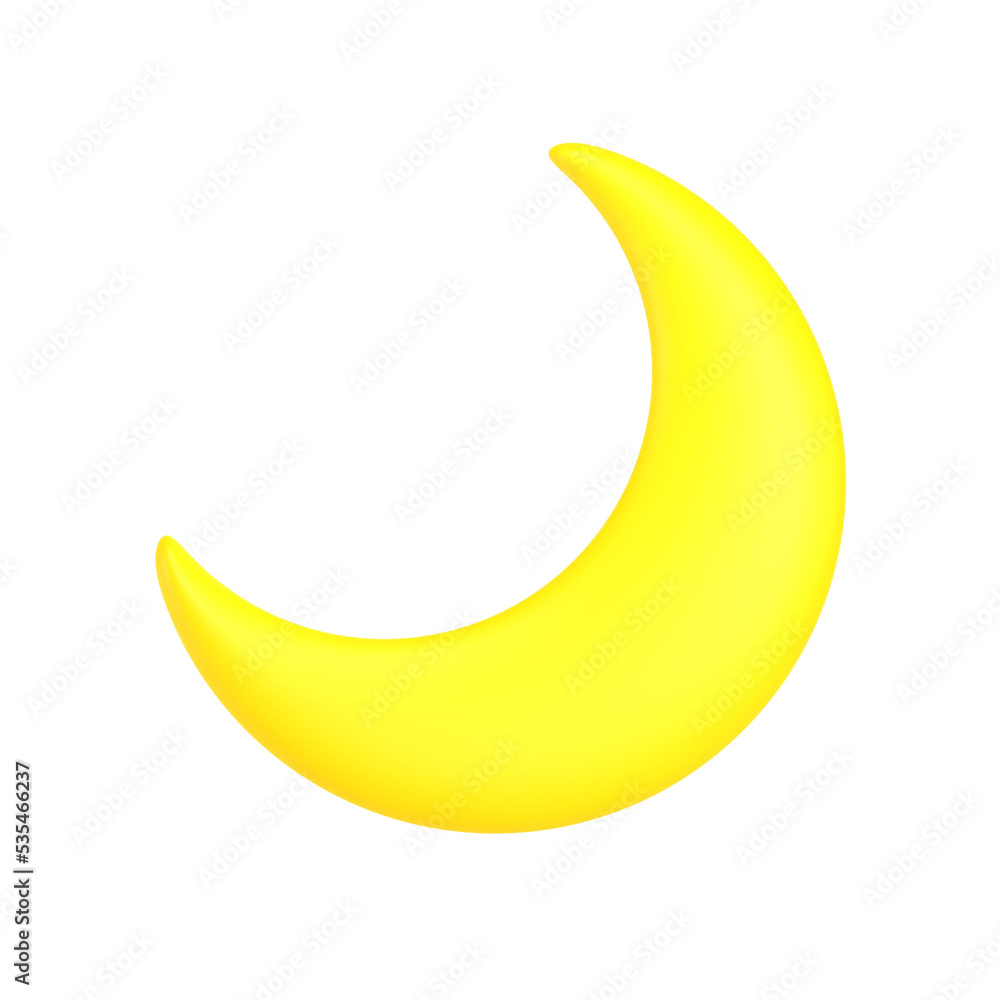Moon 3d weather icon illustration Moon 3d weather icon illustration