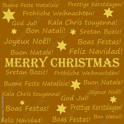 Merry Christmas wordcloud - illustration