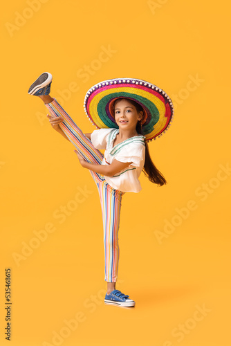 Happy little Mexican girl i...