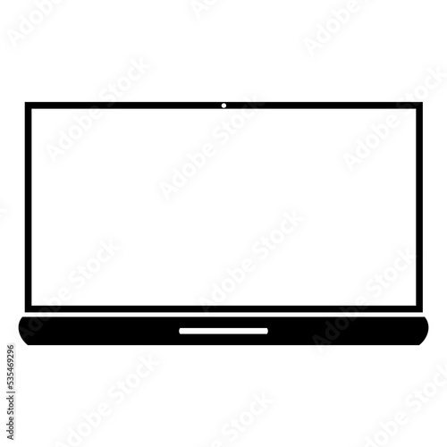 Laptop Icon schwarz als Zeichen für Computer oder Notebook