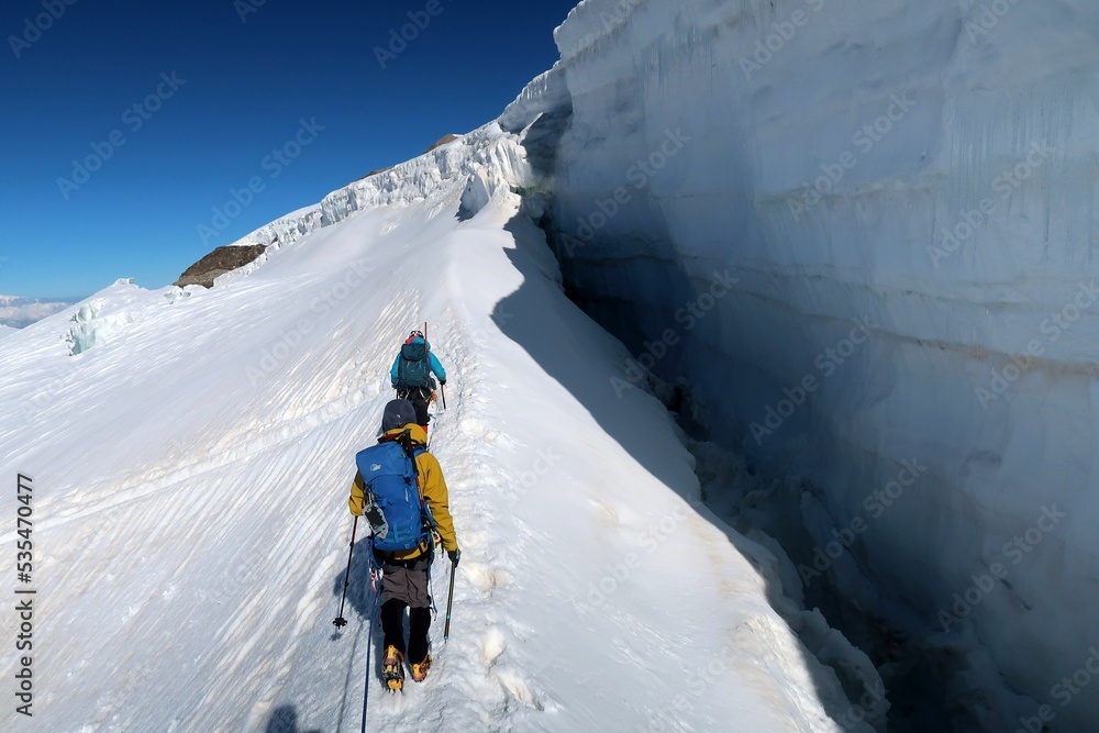 Multi day summer expedition through some glaciers in the alps. On the Monterosa massif starting from Zermatt and summiting multiple 4000m mountains