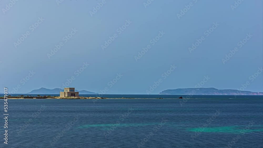 Sicilian coastline of Trapani, Italy. Sunset to blue hour timelapse with gentle wave movement. Sicilian coastline of Trapani, Italy. Sunset to blue hour timelapse with gentle wave movement.