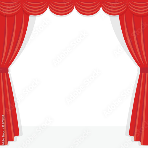 red stage curtain frame illustration