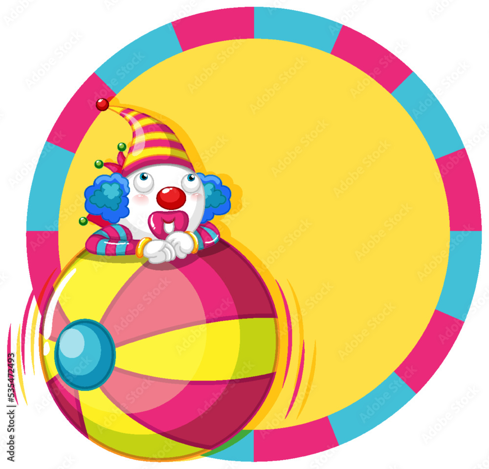 Circus clown with music key banner Circus clown with music key banner