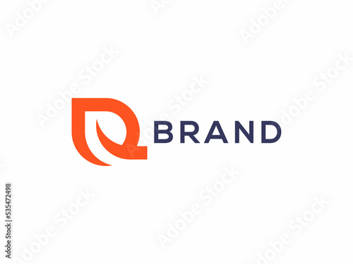 R or Q initial monogram logo simple and clean typography editable