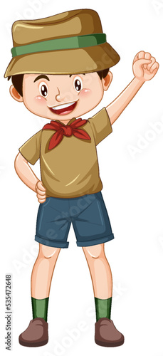 Camping boy cartooon character