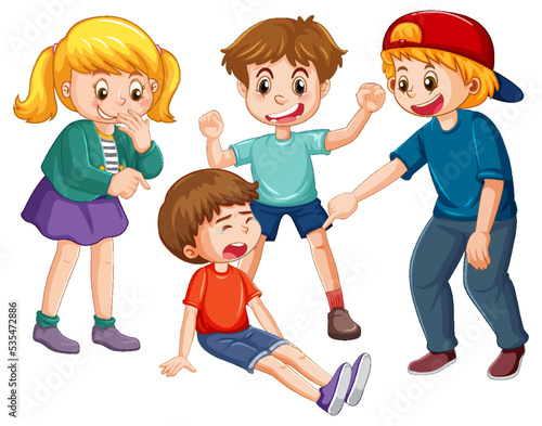 A boy get bullied by other children