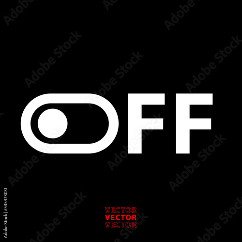 Flat off icon, circle stop, vector shutdown, trendy close, buttom illustration, retro alarm, vintage exit 
