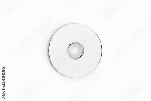Blank empty white CD DVD disk mockup isolated on white background. 3d rendering.