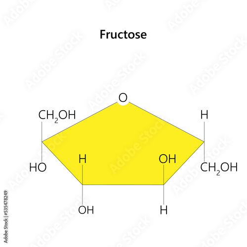 Fructose, or fruit sugar. Vector illustration.