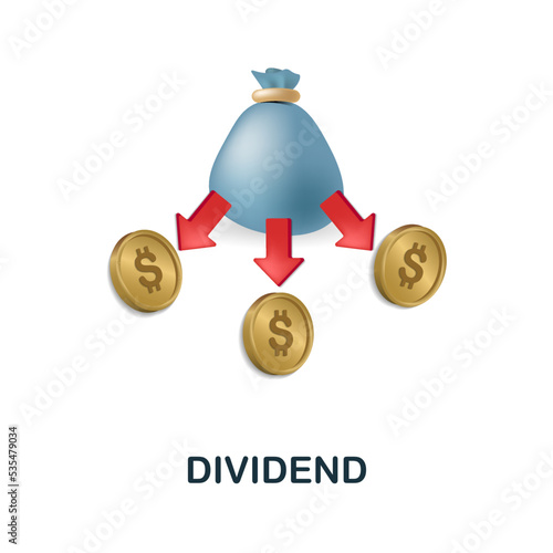 Dividend icon. 3d illustration from economic collection. Creative Dividend 3d icon for web design, templates, infographics and more