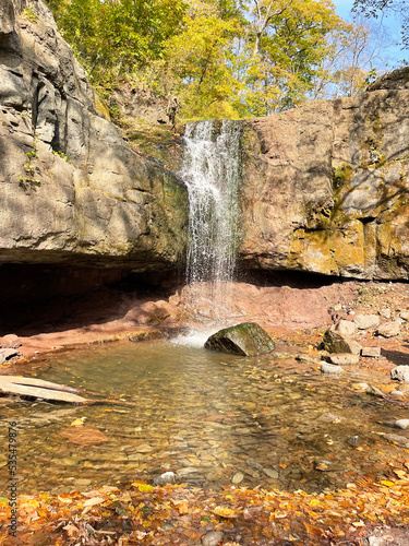 Kravtsov (Kravtsovskie) waterfalls in autumn, Khasansky district, Primorsky Krai. Russia photo