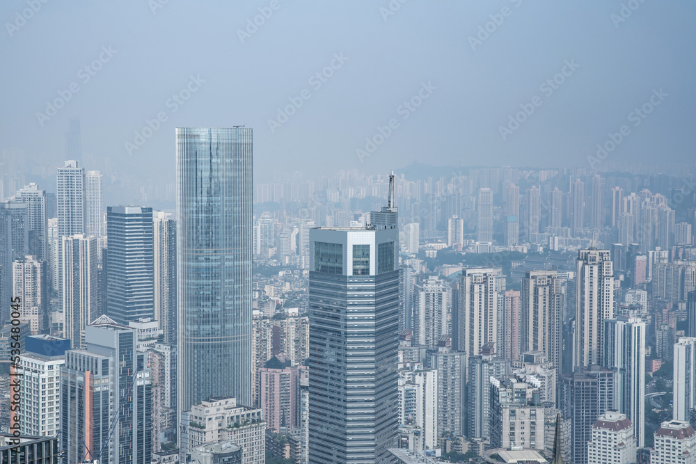 China Chongqing Jiangbeizui CBD building skyline