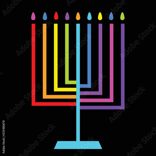 Hanukkah candles. Jewish Holiday. Happy Hanukkah card design. Vector illustration