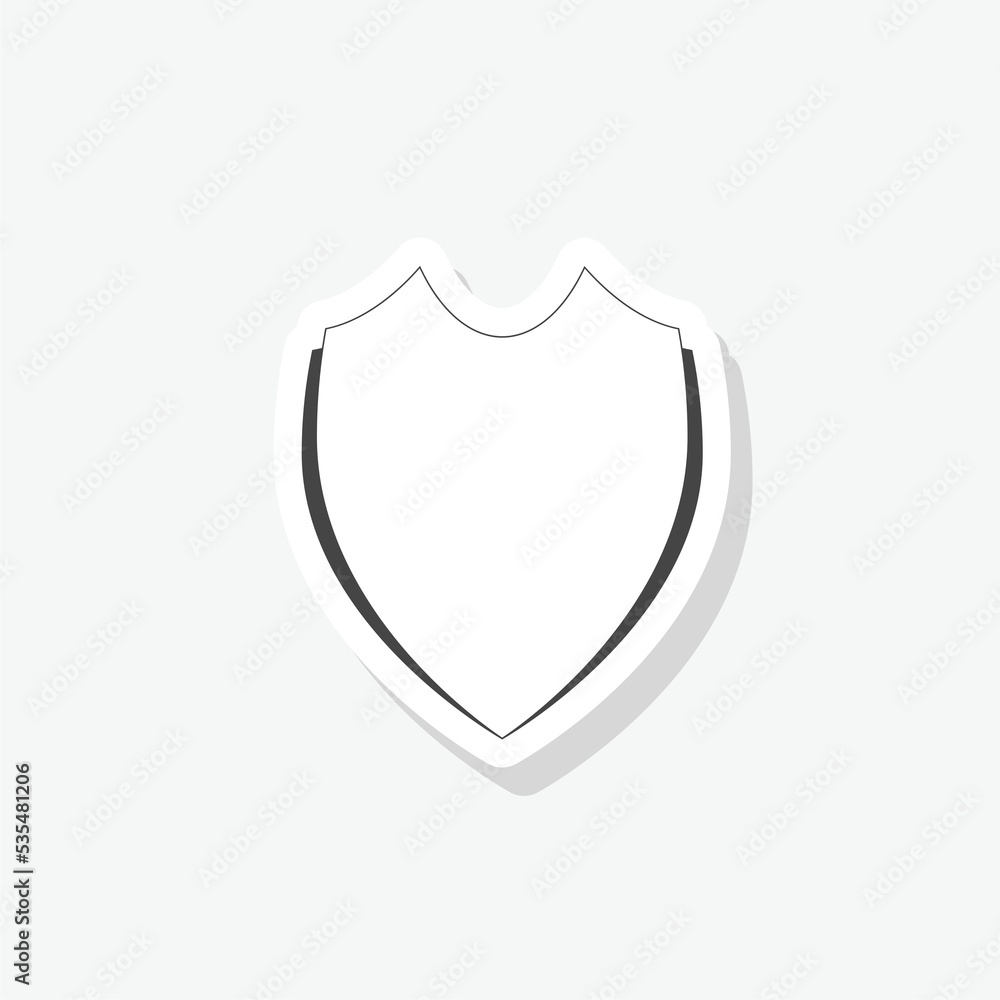 Shield sticker icon isolated on white background Shield sticker icon isolated on white background