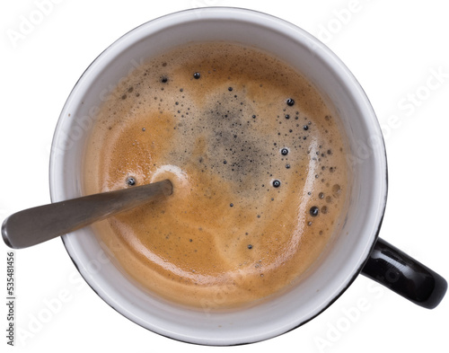Принти на полотні cup of coffee topview isolated