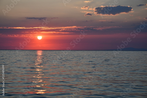 Sunset over the peaceful sea