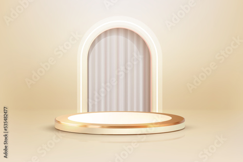 3d abstract scene luxury gold podium