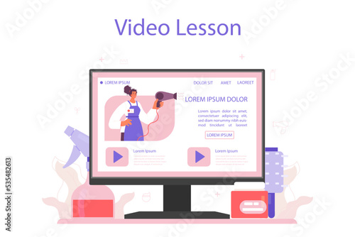 Hairdresser online service or platform. Idea of hair care in salon