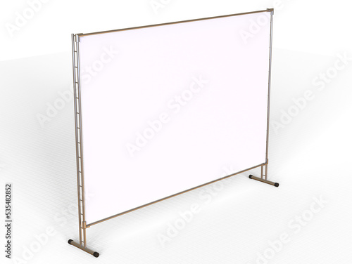 Mobile booth, brand Wall or Press Wall with a blank banner mockup 3d render on transparent background