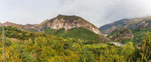 Landscape of the Pyrenees of the Tena Valley, in the province of Huesca, Aragon, Spain