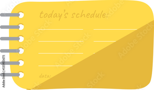 Spiral today schedule notebook Design Element. Vector illustration