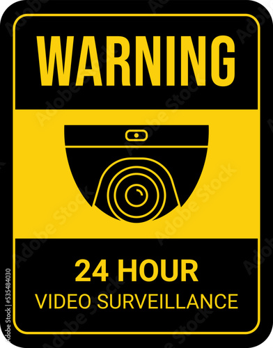 Video surveillance rectangular flat sticker
