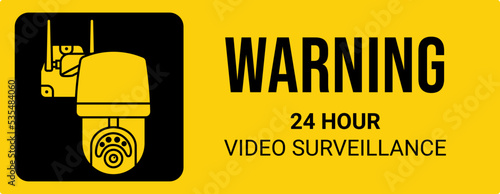 Video surveillance rectangular flat sticker