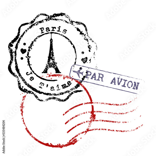 Beautiful retro grungy rubber stamp from Paris vector isolated illustration