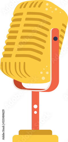 Retro vintage microphone icon. Vector illustration