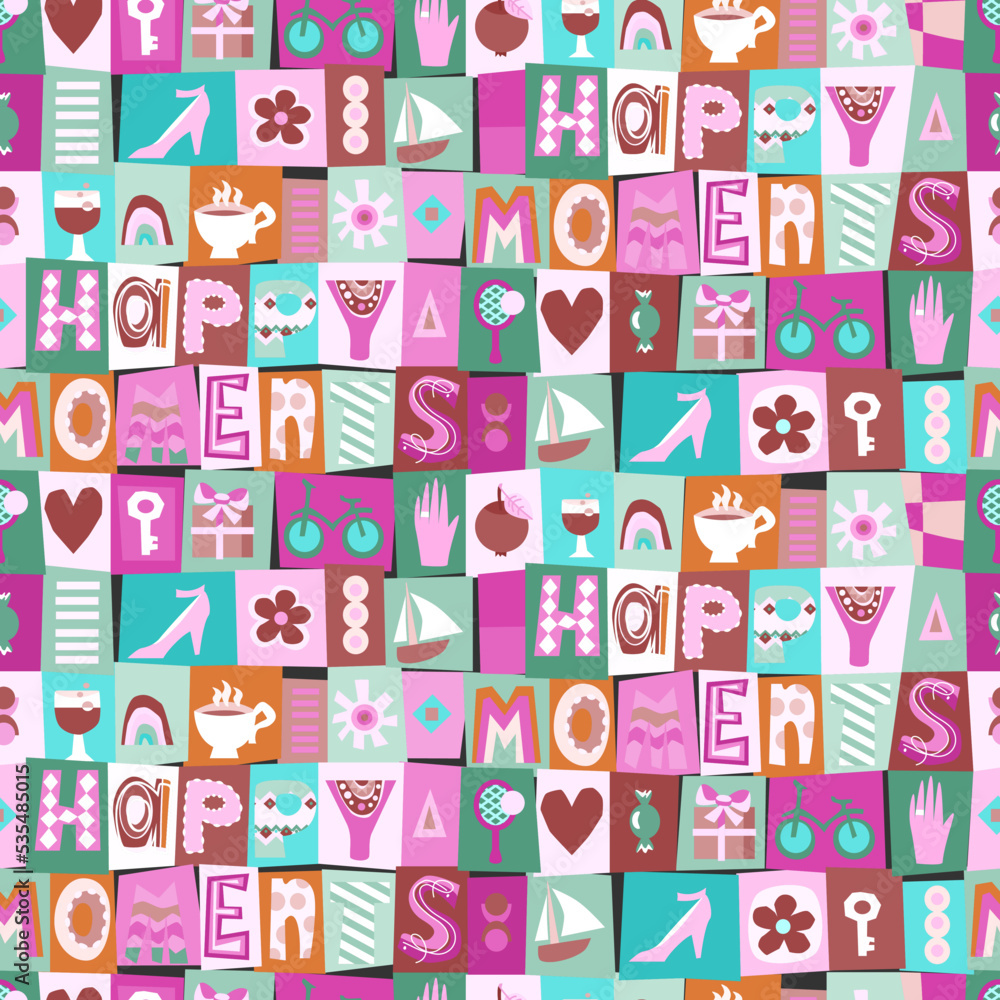 Cheerful Patchwork Seamless Pattern Cheerful Patchwork Seamless Pattern