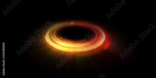 Abstract Glowing Circle, Elegant Light ring. Glowing spiral. The energy flow tunnel. shine round frame with light circles light effect.