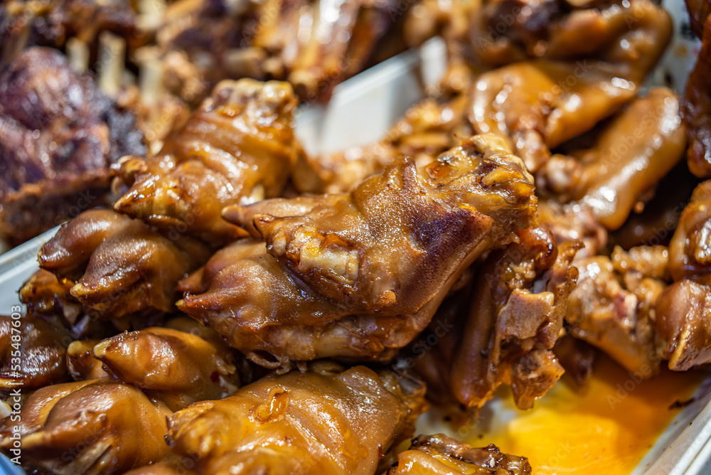 Braised pork trotters at Braised Pork stall in Food Street Braised pork trotters at Braised Pork stall in Food Street