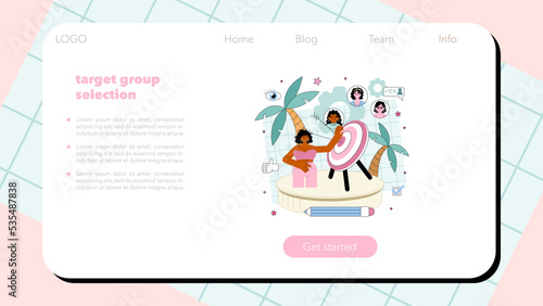 Marketer web banner or landing page. Product launching
