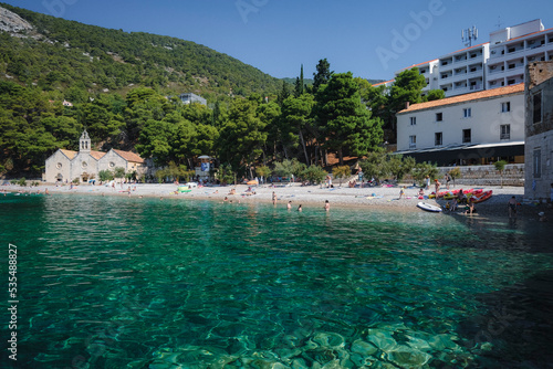 Fototapeta Naklejka Na Ścianę i Meble -  City beach, Gustarica, Komiza, Vis Island, Croatia