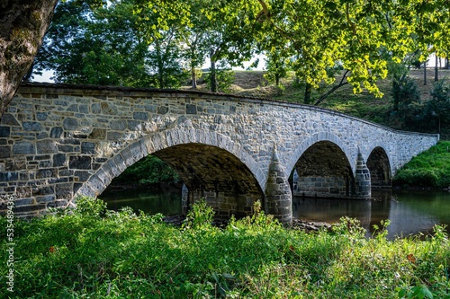 Scenic view of the Burnside Bridge in Antietam Battlefield, Maryland photo