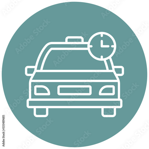 Busy Taxi Icon Style
