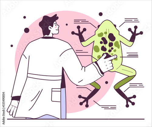 Animal testing concept. Genetic engineering and modification of animals.