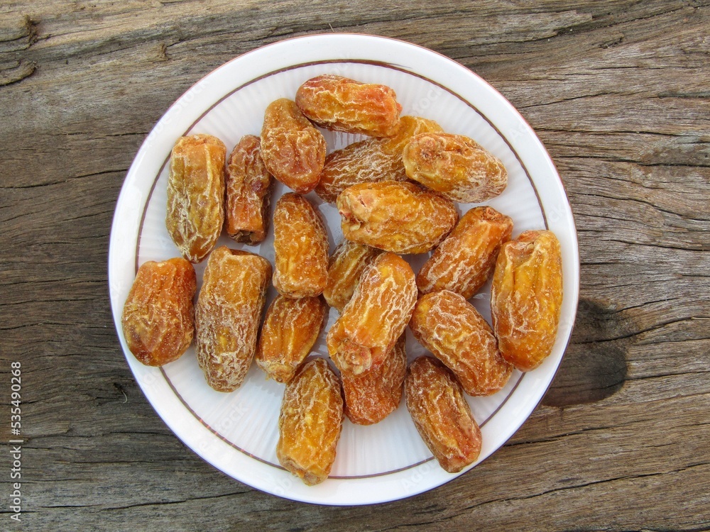 Dry Dates in a plate Dry Dates in a plate