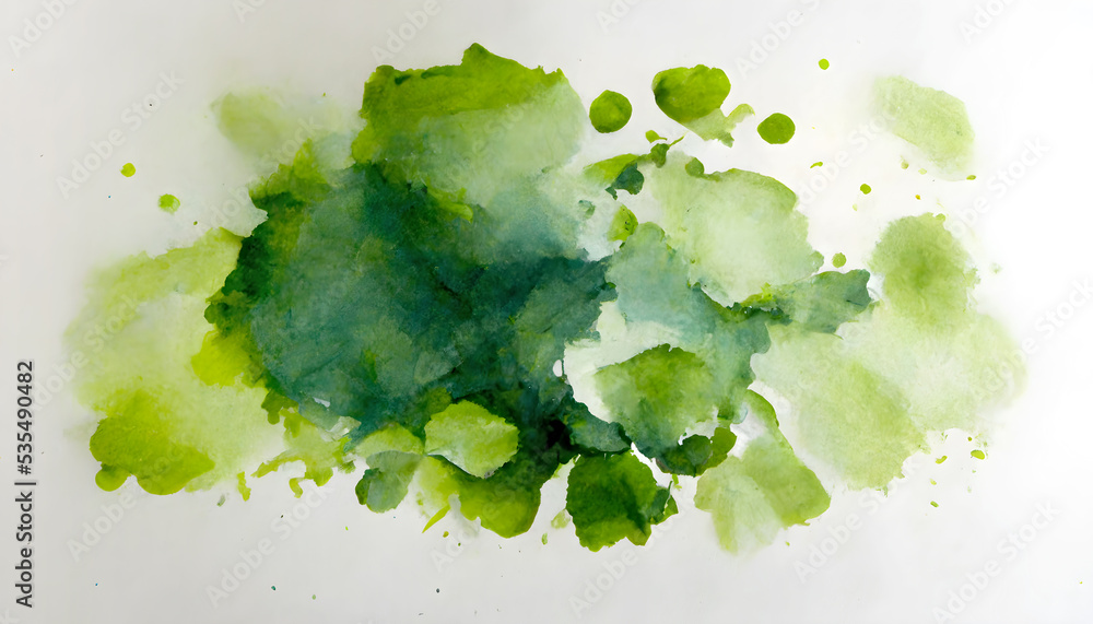 Abstract green watercolor on white background. - obrazy, fototapety, plakaty 