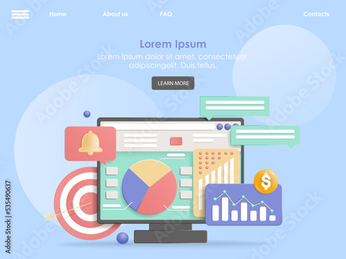 Effective business data management vector web page