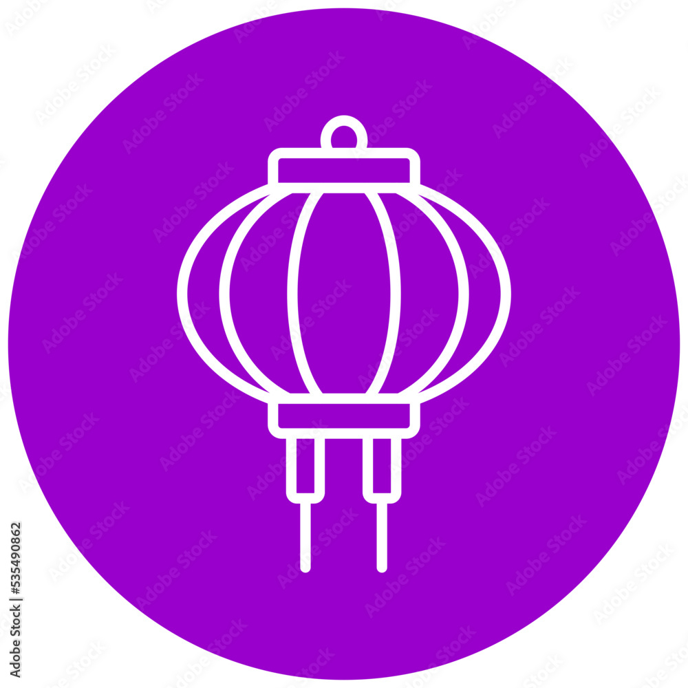 Fototapeta premium Red Paper Lantern Icon Style