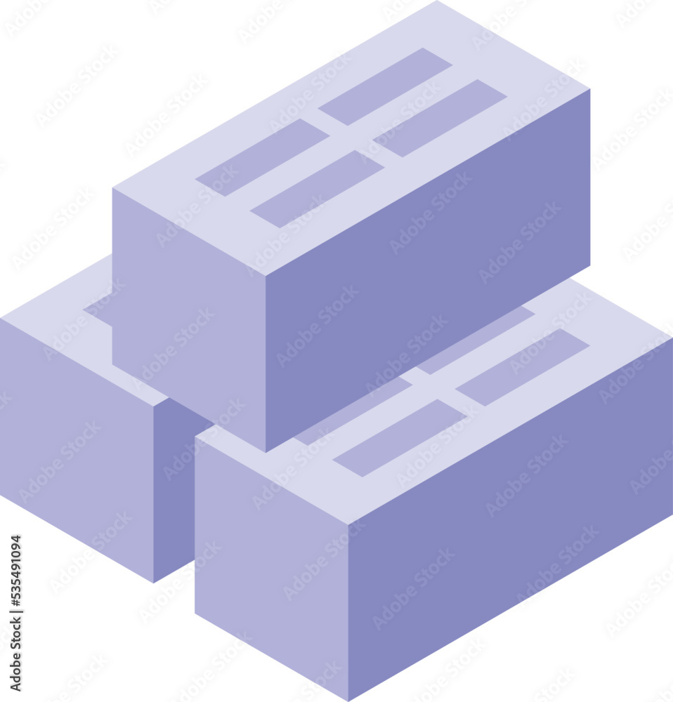 Wall brick icon isometric vector. Wall repair. Old door Wall brick icon isometric vector. Wall repair. Old door